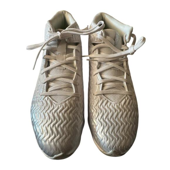 Under Armour NEW Mens Football Cleats Shoes Spotlight Hammer 8.5 White Gray - Picture 2 of 6